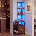 Corner Bar Cabinet with LED Lights and Charging Station product image