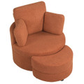 360° Swivel Accent Chair with Half Moon Storage and 3 Pillows product image
