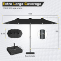 15ft Double-Sided Patio Umbrella with Solar Lights and Base Included product image