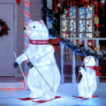 2 -Piece Animated Skiing Polar Bears with 160 Cold White LED Lights product image