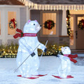 2 -Piece Animated Skiing Polar Bears with 160 Cold White LED Lights product image