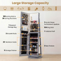 360° Swivel Jewelry Cabinet with LED Lights and Full-Length Mirror product image