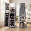 360° Swivel Jewelry Cabinet with LED Lights and Full-Length Mirror product image