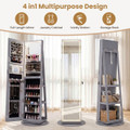 360° Swivel Jewelry Cabinet with LED Lights and Full-Length Mirror product image