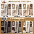 360° Swivel Jewelry Cabinet with LED Lights and Full-Length Mirror product image