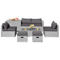 8-Piece Patio Rattan Furniture Set with Soft Cushions product image