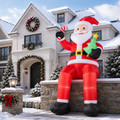 10.6-foot Sitting Santa Inflatable with 6 LED Lights product image