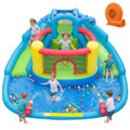  Inflatable Water Slide Park with Double Slides, Jumping Area, and Climbing Wall product image