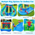  Inflatable Water Slide Park with Double Slides, Jumping Area, and Climbing Wall product image