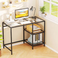 42" Computer Desk with 2 Open Shelves and Tempered Glasss product image
