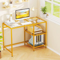 42" Computer Desk with 2 Open Shelves and Tempered Glasss product image