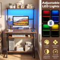 Rolling Office Desk with Charging Station and LED RGB Strip product image