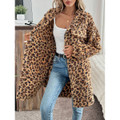 Women's Leopard Print Long Fleece Jacket product image