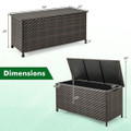 Tightly-Woven Rattan Deck Box with Polyester Liner and Universal Wheels product image