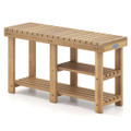 3-Tier Solid Wood Shoe Rack Bench  product image