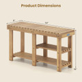 3-Tier Solid Wood Shoe Rack Bench  product image