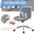 Goplus Upholstered Armless Office Chair with Adjustable Height & Wheels for product image