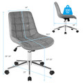 Goplus Upholstered Armless Office Chair with Adjustable Height & Wheels for product image