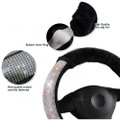 Zone Tech Faux Black Sheepskin Rhinestone Steering Wheel Cover product image