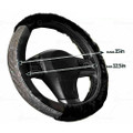 Zone Tech Faux Black Sheepskin Rhinestone Steering Wheel Cover product image