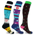 Medical Print Knee-High Everyday Wear Compression Socks (3-Pairs) product image