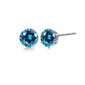 18K-White-Gold-Plated Round Stud Earrings Set (2-Pair) product image