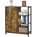 Rustic Wood and Metal Freestanding Storage Cabinet product image