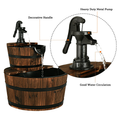 Wooden 2-Tier Barrel Waterfall Fountain product image