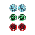 Round Stud Earrings Set (3-Pair) product image