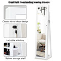 2-in-1 Jewelry Cabinet & Standing Mirror Lockable Storage Organizer product image