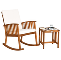 Acacia Wood Patio Rocking Chair & Coffee Table product image