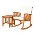 Acacia Wood Patio Rocking Chair & Coffee Table product image
