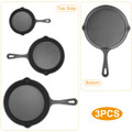 3-Piece Pre-Seasoned Nonstick Cast Iron Skillet Set product image