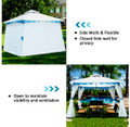 White and Blue 10' x 10' Canopy Shelter Gazebo product image