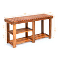 Wooden 3-Tier Freestanding Shoe Rack Bench product image