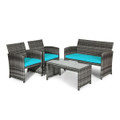 4-Piece Gray Rattan Patio Furniture Set product image
