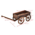 Rolling Wooden Wagon Flower Planter Box product image