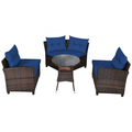 Rattan 4-Piece Patio Furniture Set with Round Sofa Table product image