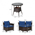 Rattan 4-Piece Patio Furniture Set with Round Sofa Table product image