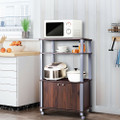 Rolling Wood and Metal Microwave Oven Rack product image