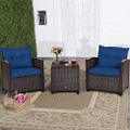 3-Piece Rattan Patio Furniture Set with Table product image