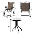 Rattan Folding Chairs and Glass Table Bistro Set product image