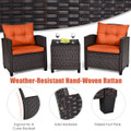 3-Piece Rattan Patio Furniture Set with Large Cushions product image