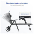 Patio Adjustable-Frame Reclining Chaise Lounge with Wheels and Neck Pillow product image