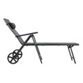 Patio Adjustable-Frame Reclining Chaise Lounge with Wheels and Neck Pillow product image
