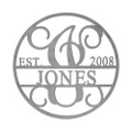 Personalized 15-Inch Established Circle Monogram Name Date Metal Sign product image