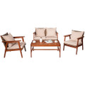Acacia Wood and Rattan 4-Piece Patio Furniture Set product image