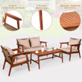 Acacia Wood and Rattan 4-Piece Patio Furniture Set product image