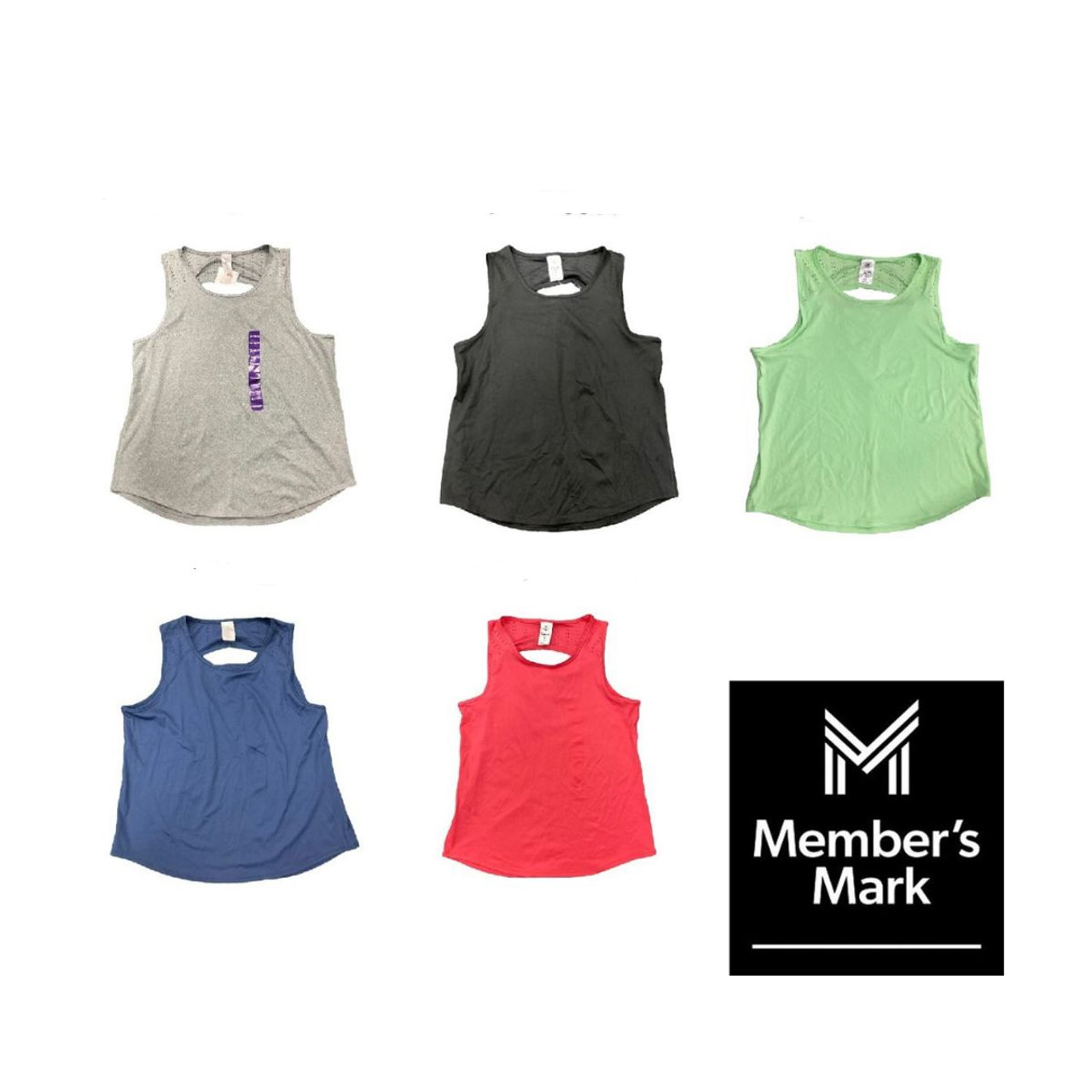 Member's Mark Ladies Everyday Curved Hem Perforated Active Tank Top - Pick  Your Plum