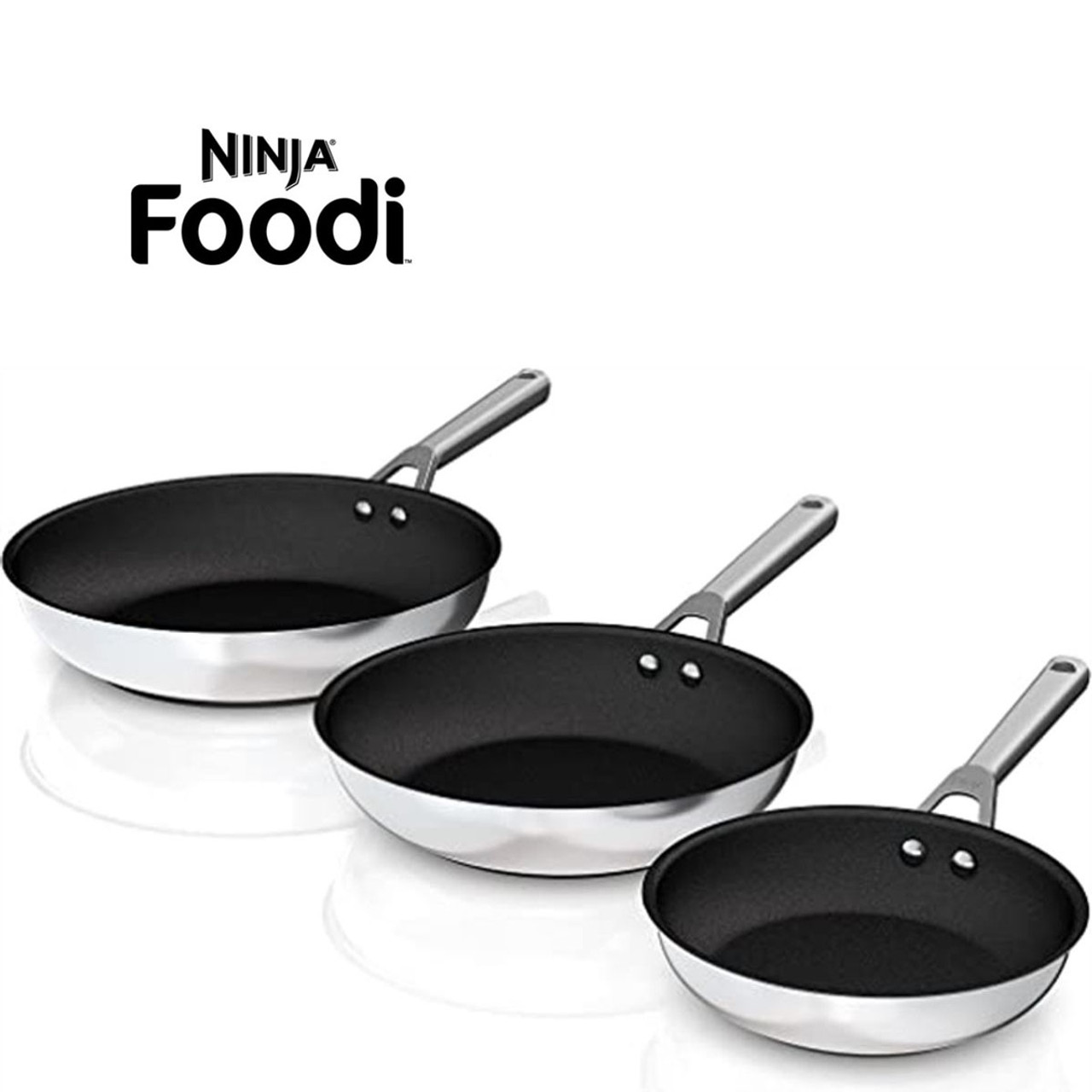 Ninja Foodi Cookware Skillet Stainless-Steel 10.25, 12: Fry Pan